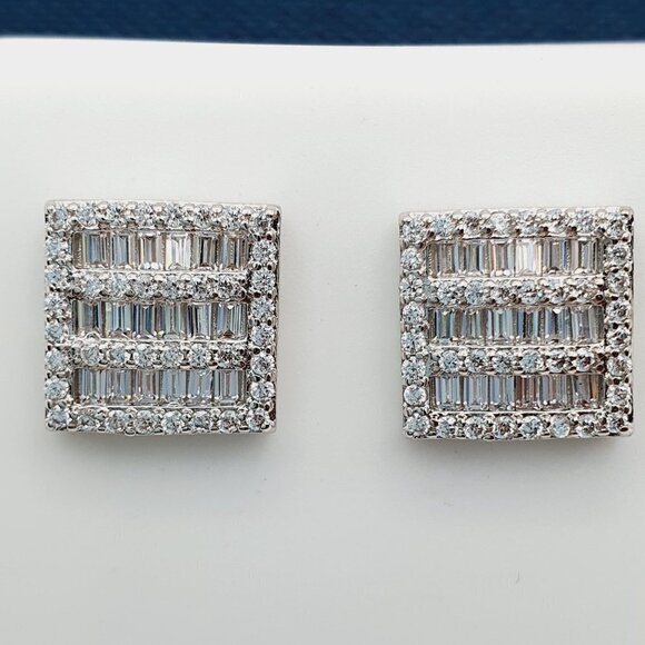 "925 Sterling Silver Plated CZ Earrings, EVBRS559 - Picture 2 of 11